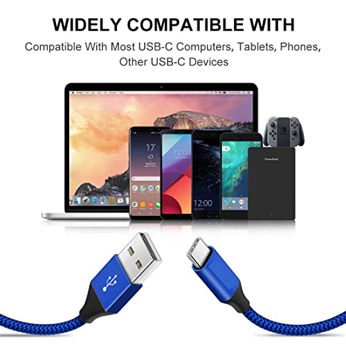Image of ZAPPIX [Type C]-[3A]-[1.4 meter]-[Blue Colour]-[100% Copper] Braided & Fast Charging USB Cable for All USB C Devices, Seamless Data Transmission.