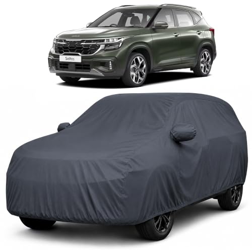 Image of Autofact Premium Car Cover for Kia Seltos | All Weather Waterproof Full Body Car Cover | Light-Weight Triple-Stitched Outdoor Shield with UV Protection, Dustproof & Heat-Resistant