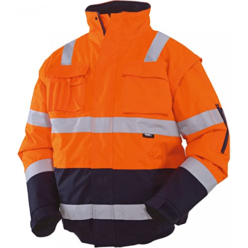 Vizwell Warnschutz Pilotenjacke 2 in 1 Arbeitsjacke Warnjacke...