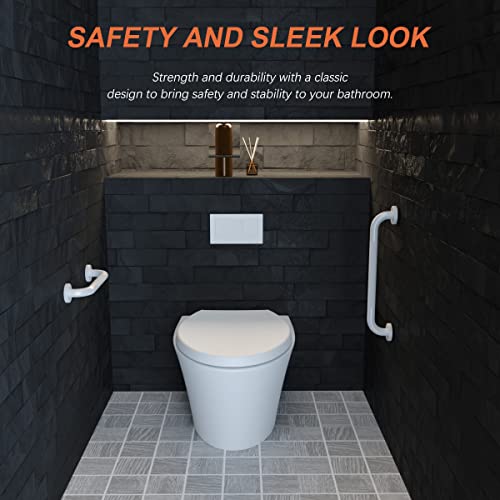 12 Inch Oil Rubbed White Grab Bar W/Anti-Slip Knurled Grip, Imomwee Stainless Steel Wall Mount Bathroom Safety Handrail Support, Shower Balance Bar, Handicap Elderly Senior Assist Textured Bath Handle #TOP6