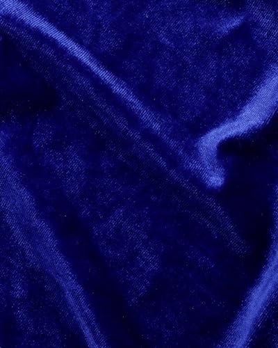 Image of HOTGODEN Royal Blue Stretch Velvet Fabric by The Yard: 63 inch Wide 5 Yards 95% Polyester 5% Spandex Velvet Fabric for DIY Sewing, Upholstery, Apparel, Costume, Craft
