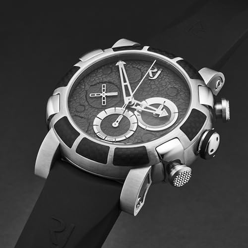 Romain Jerome Men's 'Moon Dust-DNA' Chronograph Grey Dial Black Rubber Strap Automatic Watch RJMDCH.401.10 - Image 5