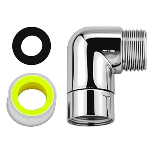 1 Pièce Adaptateur de Douchette à Main avec bande de matières premières,90 Degrés Pommeau Douche Adaptateur,connecteur d'extension de pommeau de douche...