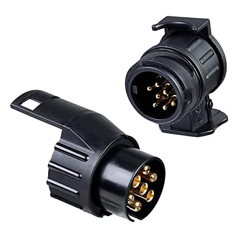 BEIJISTAR 7 Pin to 13 Pin and 13 Pin to 7 Pin Towing Adapter, Trailer Plug Socket Adapter, 12V Waterproof Electric Adapter Plug Socket Converter Connector, for Caravan RV Boat Cars Truck Trailer Cover