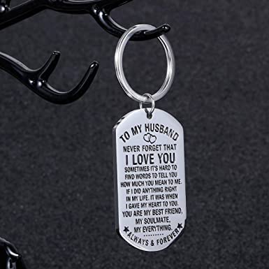 Image of Anniversary Valentines Birthday Boyfriend Girlfriend Gifts keychain
