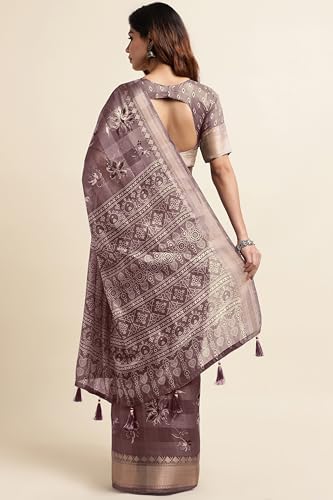 Image of MIRCHI FASHION Women Saree Cotton Blend Kalamkari Printed | Comfortable Office and Regular Daily Use Sari with Unstitched Blouse Piece