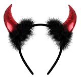 GDLOKFU Corna da Diavolo Cerchietto con Corna da Diavolo Orecchie Diavolo Fascia Cerchietto con Corna da Diavolo Accessorio capelli corna di diavolo per Cosplay per carnevale Halloween o festa a tema