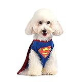DC Comics for Dogs Superman Dog Costume, Large (L) | Superhero Costume for Dogs | Dog Halloween Costumes, Pet Superman Costume, Blue | See Sizing Chart for Details
