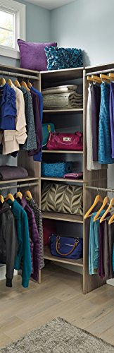 Closetmaid Suitesymphony Wood Corner Shelf Unit, 2 Shelves, Adjustable Stacking, For Storage, Closet, Clothes, Shoes, Décor, Natural Gray, 41.13" X 19.63" X 31.75" #TOP1
