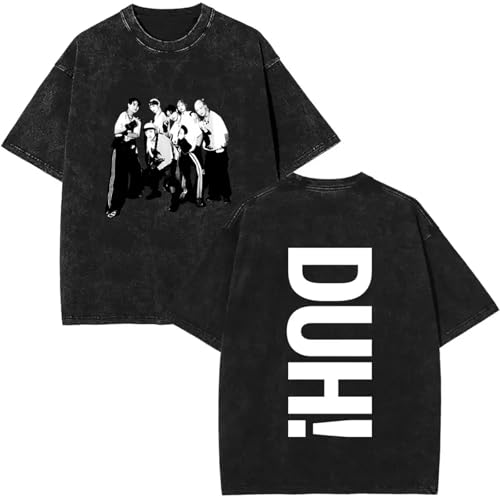 OUHZNUX T-Shirt P1Harmony Tour 2025 T-Shirt Imprimé Homme Et Femme Kpop Mode Tendance Décontracté Coton Ample Manches Courtes XS-3XL-Black&d||s