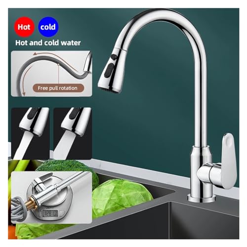 Grifo de cocina de 360 grados funcional con manguera pull down negra 3