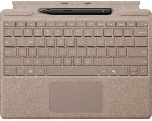 Microsoft Surface Pro Keyboard with Slim Pen 2 Bundle for Pro Copilot+ (11th Edition), Pro 9 and Pro 8, Alcantara Material, Dune - 4