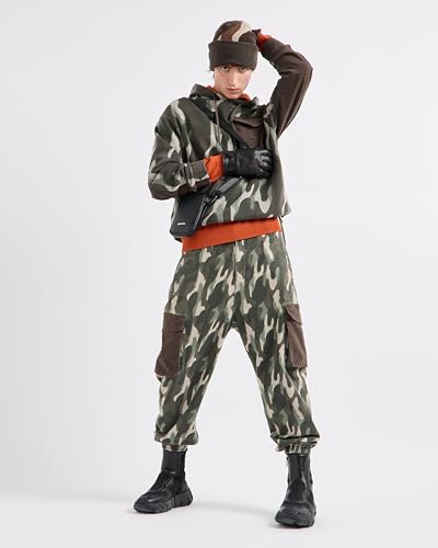 Armani Exchange Men's Slub Stretch Cotton Twill Cargo Pant with All Over Camo Pattern3