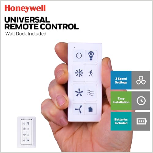 Honeywell Ceiling Fans Carnegie, 52 Inch Industrial Style Indoor LED Ceiling Fan with Light, Remote Control, Dual Mounting Options, 5 Dual Finish Blades, Reversible Airflow - 51855-01 (Matte Black) - image 5