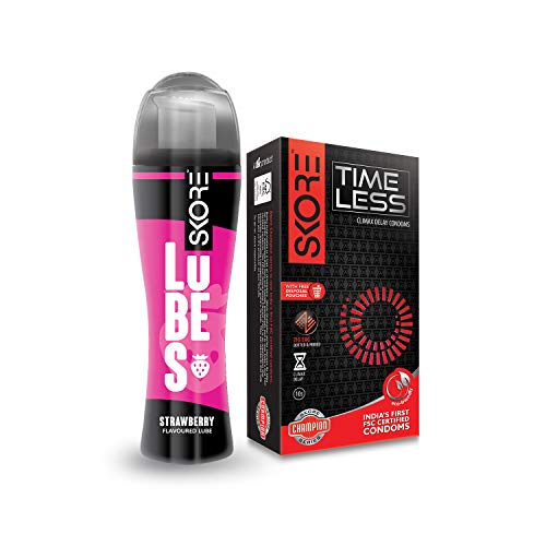 Skore Timeless Condoms 10s and Strawberry Lubes 50 ml