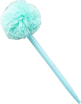 Plush Ballpoint Pen Metal Soft Touch Pom Pom Multi Color for Journaling Note Taking Craft Sketching