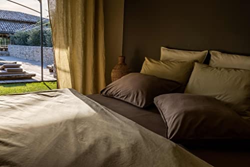 Housse de couette en coton teint lavé camel 140x200 Palace - 5