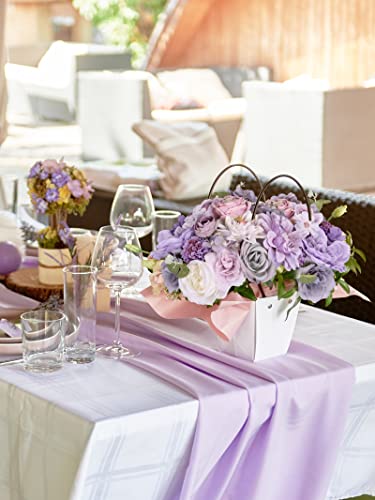 Jpsor Purple Flowers Artificial Wedding Flowers Box Set Fake Roses Combo For Diy Floral Arrangements Wedding Bouquets Centerpieces Home Decorations #TOP4