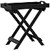 Folding TV Tray Table - Contemporary Side Table with Removable Tray Top for Food Serving, Decor, or Meals - Portable End Furniture for Living Room, Bedroom, or Home Office by Lavish Home (Black)