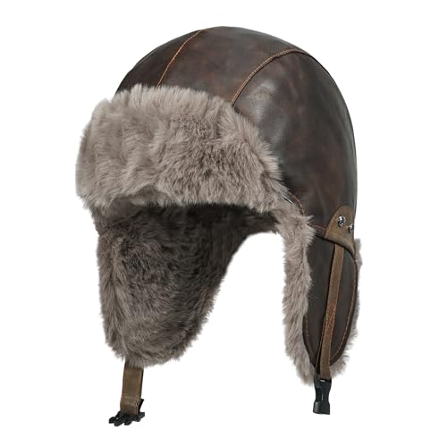 Clakllie Wasserdicht Kunstleder Fliegermütze Trappermütze...