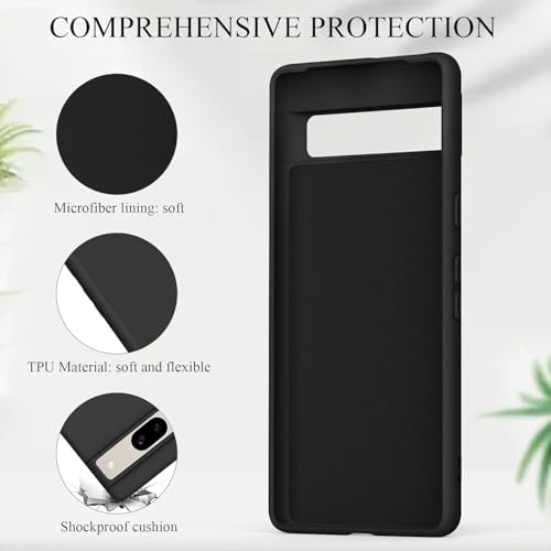 Image of MOBILOVE Back Cover Case for Google Pixel 8a | Pure Liquid Soft Matte Silicone Case with Logo and Comes with Camera and Screen Protection Back Cover for Google Pixel 8a (Black)
