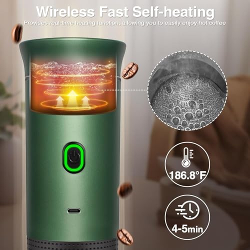 Tragbare 3-in-1-Kapselmaschine, kompatibel mit Nespresso Dolce Gusto und gemahlenem Kaffee, tragbar, mehrere Kapseln, klein, Grün – Bild 8