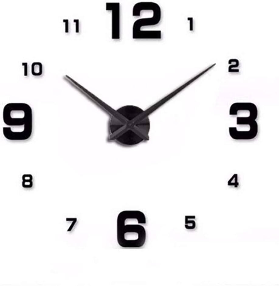 UZZHANG Creative clock DIY Acrylic mirror wall clock personality 3D wall sticker clock