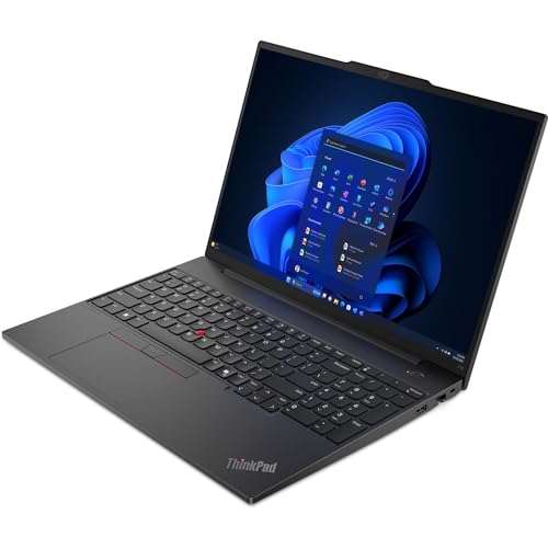 Image of Lenovo ThinkPad E16 Gen 2 2025 Laptop, 16-Core Intel Core Ultra 7 155H, 16 inch WUXGA IPS Touchscreen Display, Intel Graphics, 64GB DDR5 4TB SSD, Backlit KB, FP, Thunderbolt 4, Wi-Fi 6, Win11 Pro
