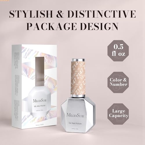 Image of MelodySusie Pearlescent Champagne Gel Nail Polish,0.5fl oz Nails Soak Off UV LED Champagne Shimmer Glitter Gel Polish Nail Art Manicure Salon DIY Nail Design Decoration at Home Gift for Women-z147