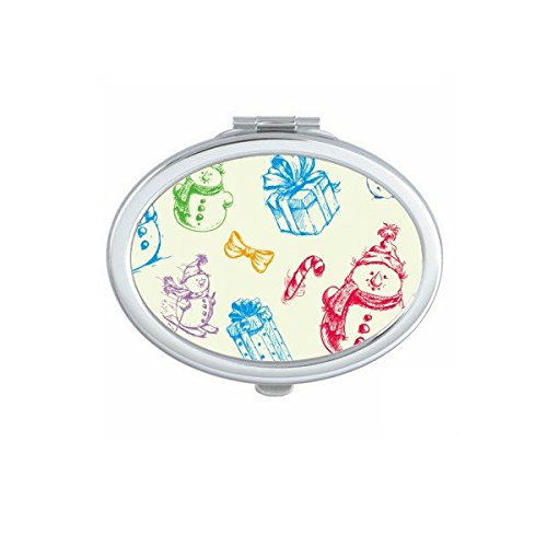 Miroir de poche Noël illustration bonhomme de neige idée cadeau de fête