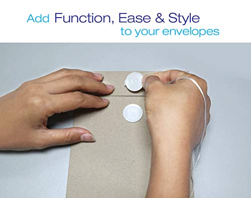 Self-Adhesive Button Fastener, String-Tie Button, Eyelet Button, String Fastener For Envelopes (100Pcs) – Add Function & Ease To The Envelopes #TOP3