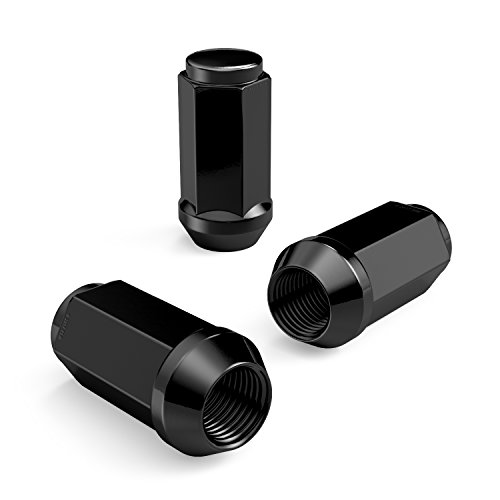 24Pcs Black 14X1.5 Lug Nuts (51Mm Length X 22Mm Width) Bulge Cone Acorn Taper Seat - Compatible With 2018+ Jeep Wrangler Jl, Ford Chevy Gmc Buick Cadillac (For 6-Lug Wheels) #TOP6