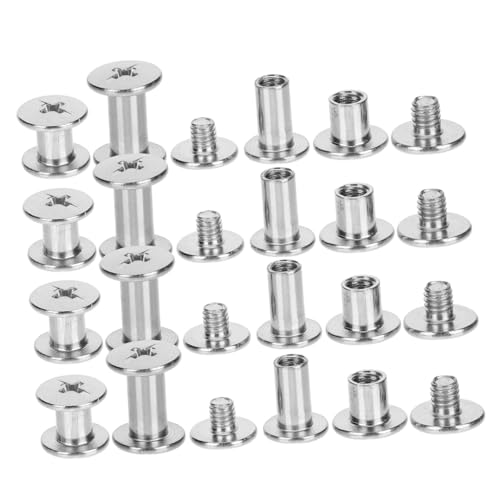 IWOWHERO Chicago Screws Binding Screws Assortment 75pcs Nickel-Plated Steel Posts 6/8/10mm Lengths for Scrapbook Bookbinding Photo Album Fastening Industrial Use