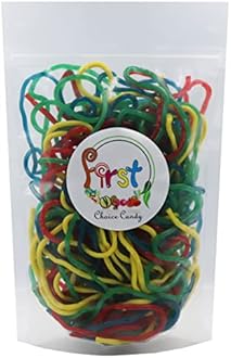 FirstChoiceCandy Juicy Licorice Laces Candy (1 Pound (Pack of 1), Rainbow)