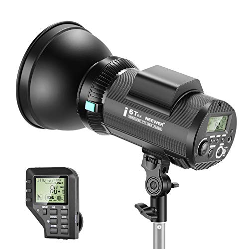Neewer i6T EX 600W 2.4G TTL Studio Strobe 1 8000 HSS Flash Monolight Compatible with Nikon, Wireless Trigger Modeling Lamp Recycle in 0.2-1 Sec Lithium Battery(400 Full Power Flashes) Bowens Mount
