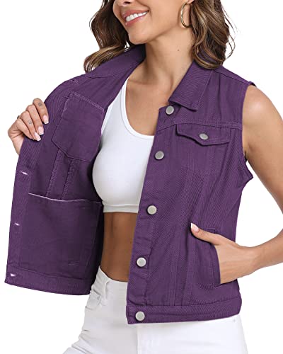 Xeoxarel Women's Denim Vest, Sleeveless Jean Jacket (XS-XXL)4