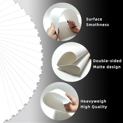 image for TEETOOKEA 30 Sheets White Cardstock, 8.5 x 11 Card Stock, 92lb/250gsm 