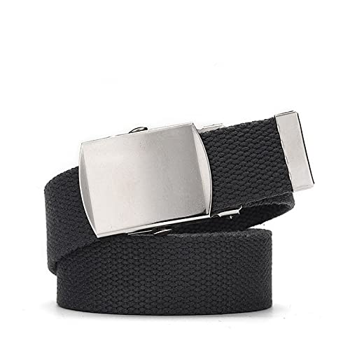 Fffg Unisex's Click Automatic Slide Metal Buckle Adjustable Belt New Military Canvas Belt Military Men's Outdoor Belt #TOP4