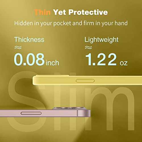 Lk For Iphone 13 Case With 2 Pack Glass Screen Protector, Enhanced Camera Cover, Soft Microfiber Lining [Ultra Slim Phone Case Iphone 13] Liquid Silicone Protective Case, Shockproof, Durable, Yellow #TOP7