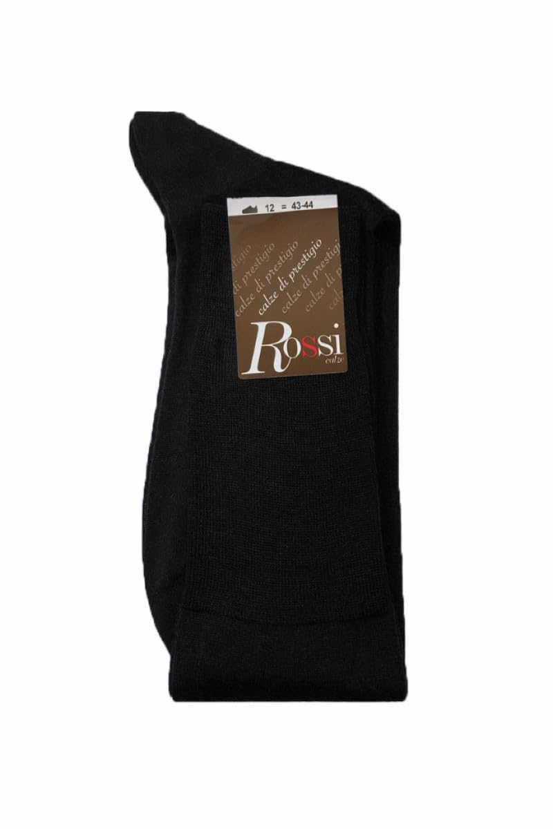 6 Paia Calza Uomo Lunga 504 ROSSI in Lana Rimagliata a Mano – Calde, Eleganti e Confortevoli, Ideali per l’Inverno – Disponibili in Nero, Antracite, Blu e Francese