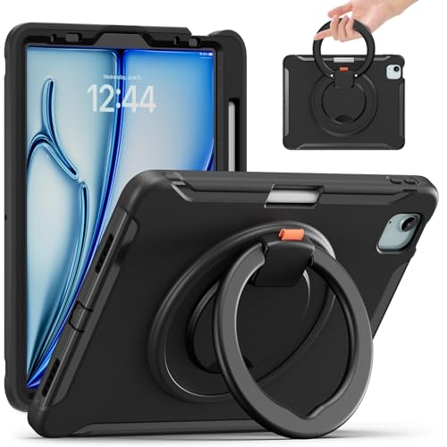 Coque iPad Air 11 M3 antichoc noire idéale pour les enfants à la maison
