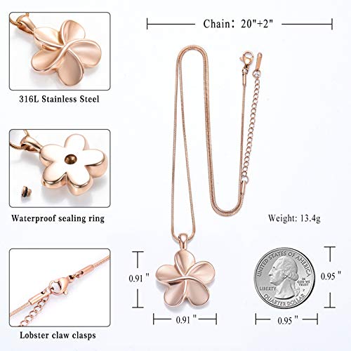 Flower Ashes Neckalce - Cremation Jewelry For Human Ashes Stainless Steel Memorial Keepsake Ashes Locket Holder Urn Pendant For Women/Men #TOP1
