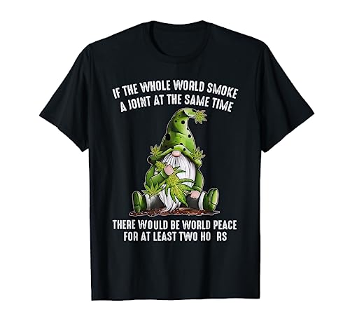 Funny Gnome Pot Leaf 420 Marijuana Weed St Patrick's Day T-Shirt