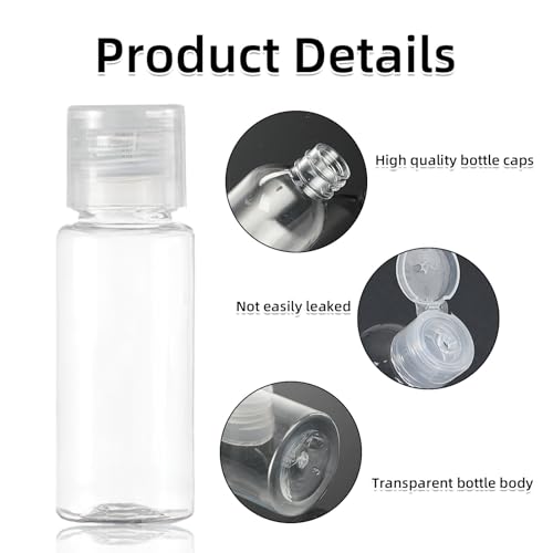 15 Stück Reiseflaschen Set, 15ml Reiseflaschen zum Befüllen, mit Flip Cap Transparent Flaschen zum Befüllen Flugzeug Reise Kosmetik Behälter, Reisegröße Behälter, Kosmetikflaschen für Shampoo, Lotion