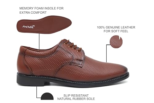 Image of ARAMISH Boy's Genuine Leather Derby Lace Up Formal Shoes
