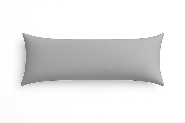 COTTON STICH Body Pillowcase 20x60 Silver Grey Body Pillow Cover Zipper 600 TC 100 Pure Egyptian Cotton Hotel