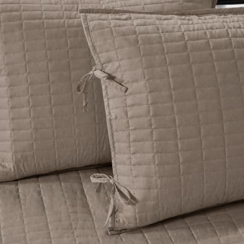 Image of Comfort Spaces Daybed Cover - Luxe Double Sided-Quilting, All Season Cozy Bedding with Bedskirt, Matching Shams, Kienna Taupe 75 inchx39 inch 5 Piece