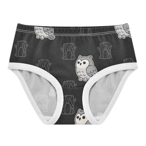 Girls' Underwear Cute Bird Owl Black White Toddle Brief Panties 2301483