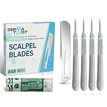 DermaTwist 14R Dermaplane Blades & #3 Scalpel Handle Professional Dermaplaning Tool for Face with Pack of 300 14R Dermaplane Blades & Stainless Steel Pack of 4#3 Scalpel Handle
