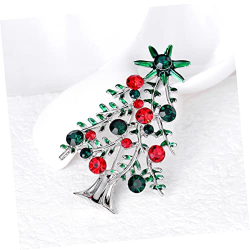 Broche de Navidad de árbol brillante LIFKOME con cristales de estrás 2